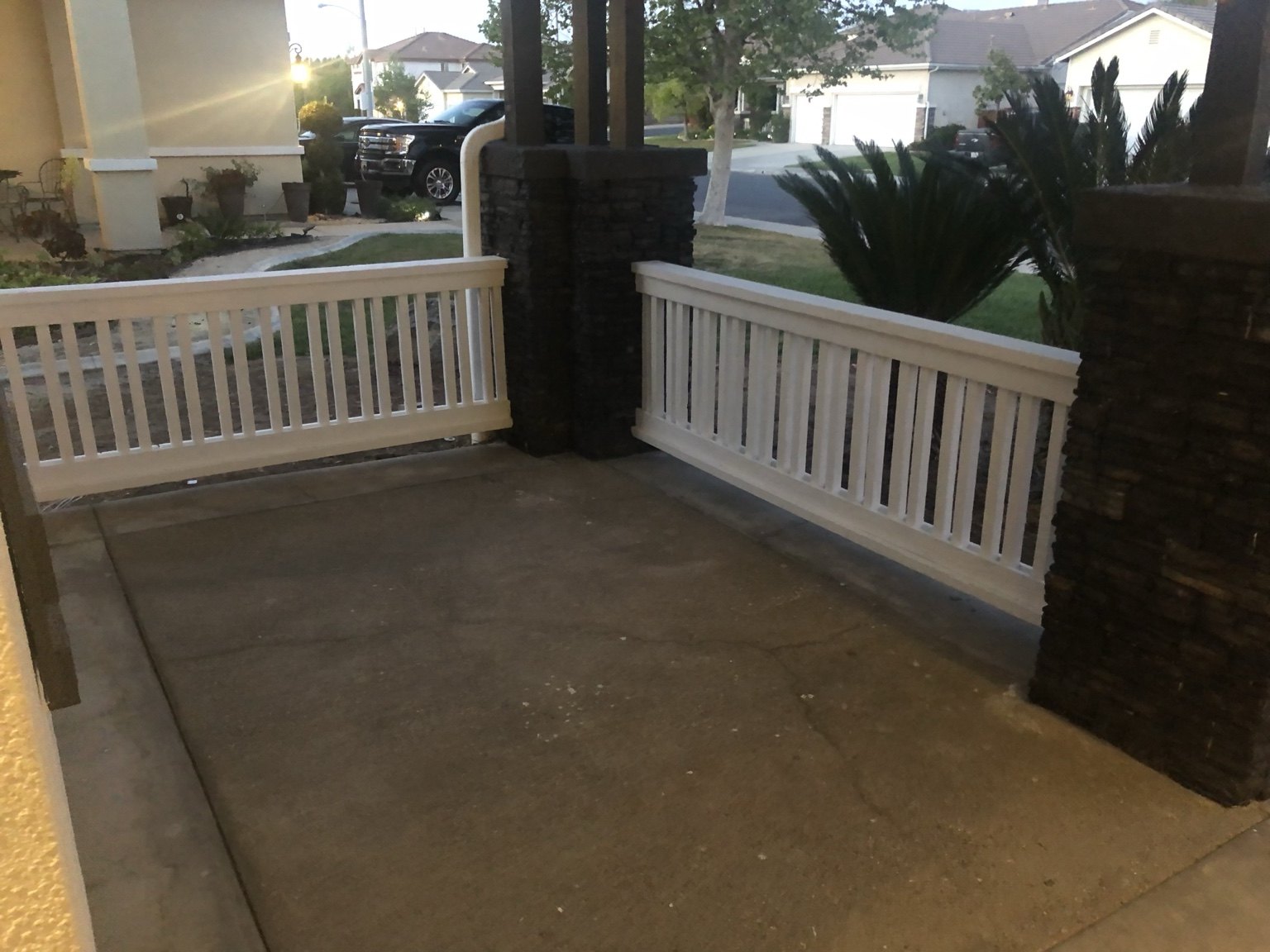 Luxury Exterior Remodel and Decorative Concrete finished project by Lightning Construction