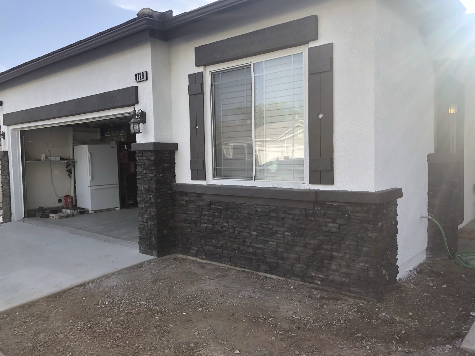 Lightning Construction completed exterior stonework and entry